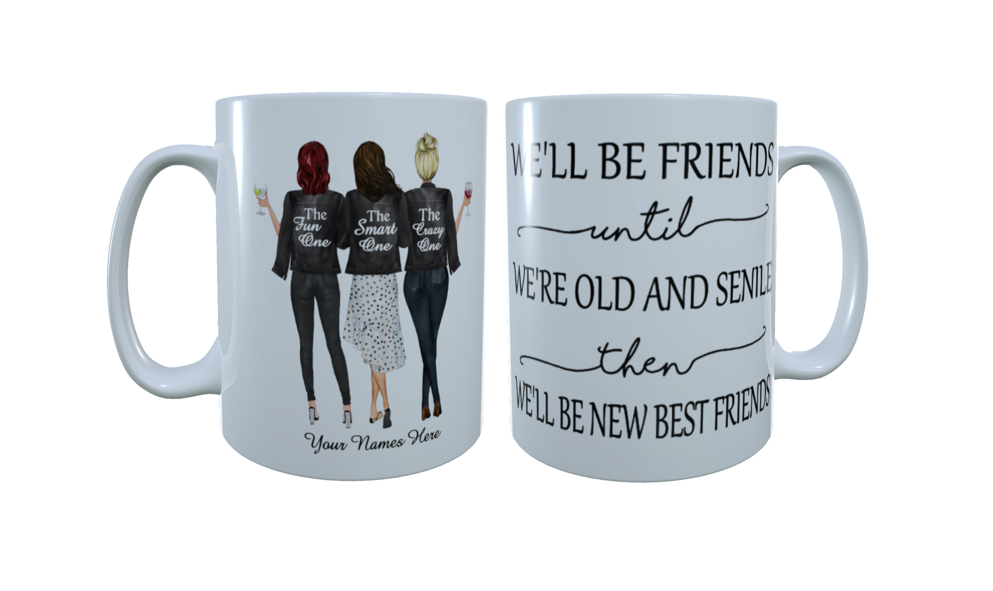 Best Friends Old & Senile Mug, Gift for Best Friend, Best Friend - Click Image to Close